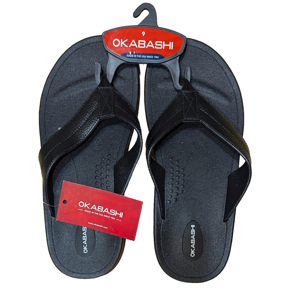 Okabashi Shoes Mens Size 9 Flip Flop Sandals Made In USA Comfort Beach Pool - Picture 1 of 5